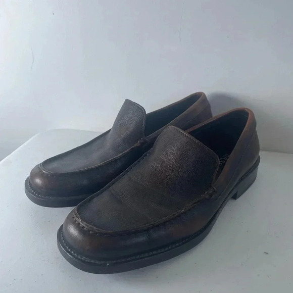 Vintage Leather Men’s BASS Canaan Slide on Loafers Red Bottoms Size 9M‎ GUC! - Picture 1 of 8
